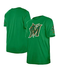 New Era Men's Kelly Green Miami Marlins St. Patrick's Day Shamrock Fill T-Shirt