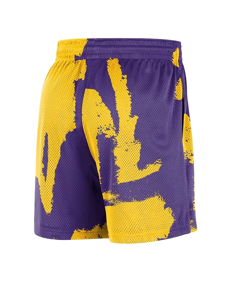 Nike Men's Purple/Gold Los Angeles Lakers Courtside Club Dri-fit Practice Shorts