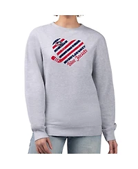 G-iii 4Her by Carl Banks Women's Heather Gray Columbus Blue Jackets Heart Graphic Pullover Sweatshirt