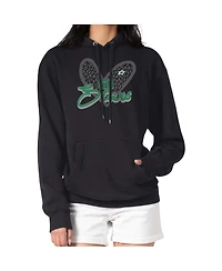 G-iii 4Her by Carl Banks Women's Black Dallas Stars Animal Print Heart Fleece Pullover Hoodie