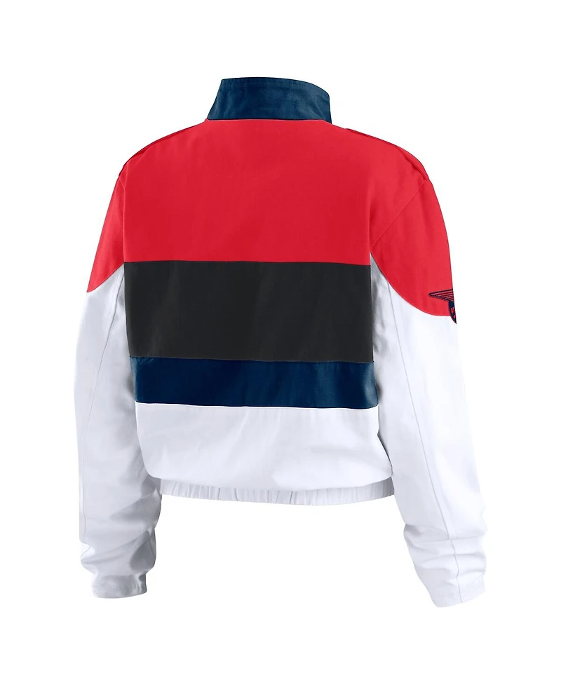 Wear by Erin Andrews Women's Red/White St. Louis Cardinals Racing Full-Zip Jacket