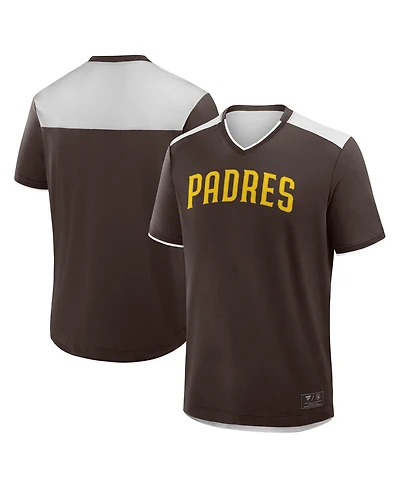 Fanatics Men's Brown San Diego Padres Walk Off V-Neck T-Shirt