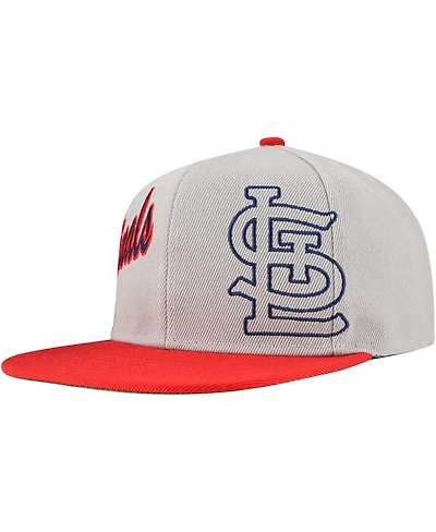 Mitchell & Ness Men's Gray St. Louis Cardinals Knock Out Panel Snapback Hat
