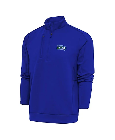 Antigua Men's Royal Seattle Seahawks Throwback Logo Generation Quarter-Zip