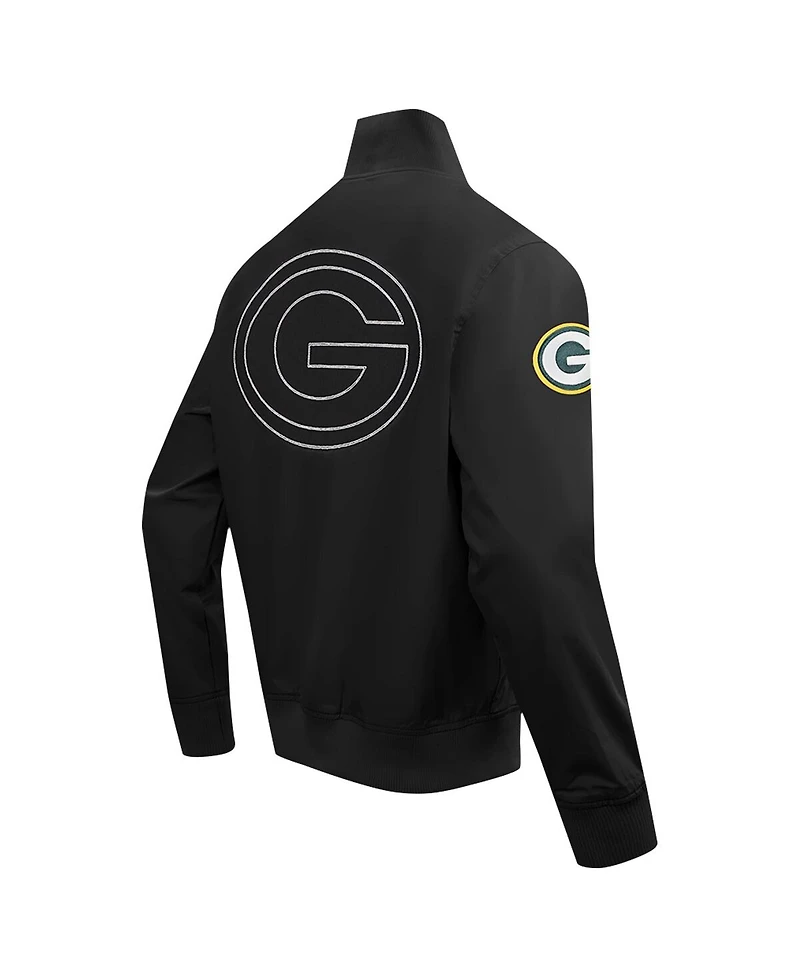 Pro Standard Men's Black Green Bay Packers Paint The City Twill Full-Zip Jacket