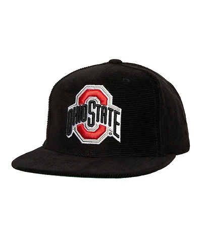 Mitchell & Ness Men's Black Ohio State Buckeyes All Directions Corduroy Snapback Hat