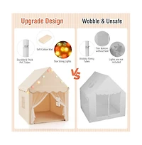 Hongge Kids Playhouse Tent with Star Lights and Mat