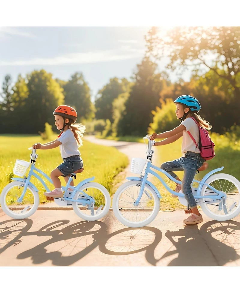 18 Inch Kids Bike with Adjustable Seat and Bell for Kids 3-8 Years Olds-18 inches