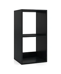 Slickblue 2-Cube Bookshelf with Back Guardrail for Living Room
