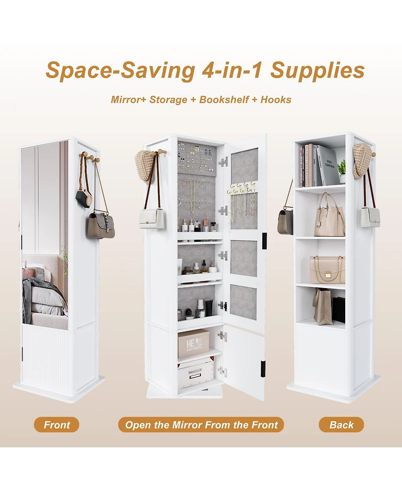 Rainsken 360° Rotating Jewelry Storage Cabinet