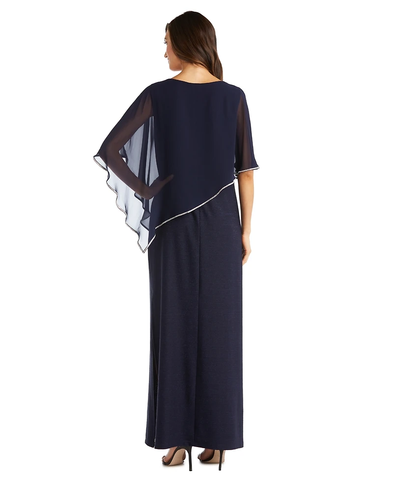 R & M Richards Women's Rhinestone Poncho Dress