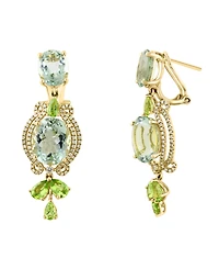 Lali Jewels Amethyst (1/2 ct. t.w.), Peridot (1/3 ct. t.w.) & Diamond (7/10 ct. t.w.) Earrings in 14k Yellow Gold
