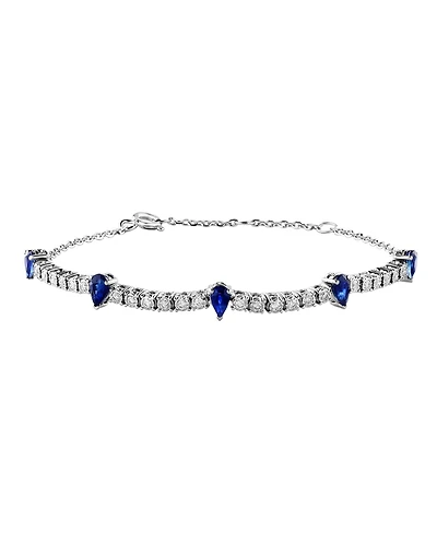 Lali Jewels Sapphire (1/3 ct. t.w.) & Diamond (1/3 ct. t.w.) Bracelet in 14k White Gold