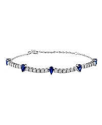 Lali Jewels Sapphire (1/3 ct. t.w.) & Diamond (1/3 ct. t.w.) Bracelet in 14k White Gold