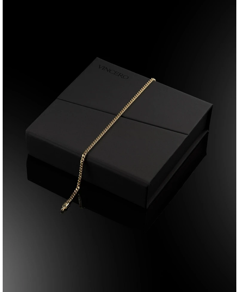 Vincero Men's Curb Chain – 5mm Gold Plated Bracelet, 8.2"