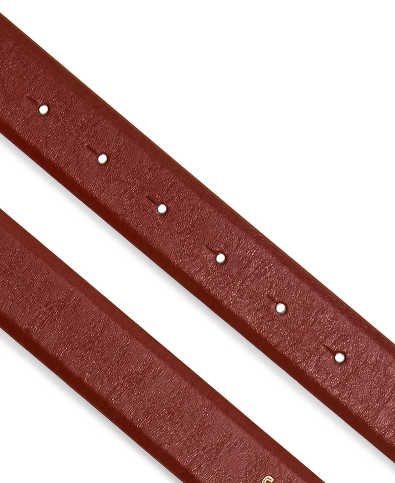 Steve Madden Glossy Polyurethane Plaque Buckle Belt