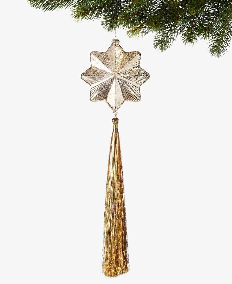 Holiday Lane Celestial Gems Eight-Pointed Star With Tinsel Ornament, Macy's Exclusive