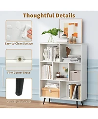 Slickblue 7-Cube Organizer Bookcase with Sturdy Metal Legs