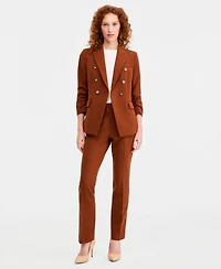 Tahari Asl Petite Ruched-Sleeve One-Button Blazer