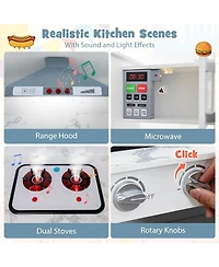 Hongge Kids Corner Pretend Kitchen Playset with Separated Washing Basin