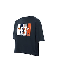 New Era Women's Navy Houston Astros Boxy Foil Logo T-Shirt