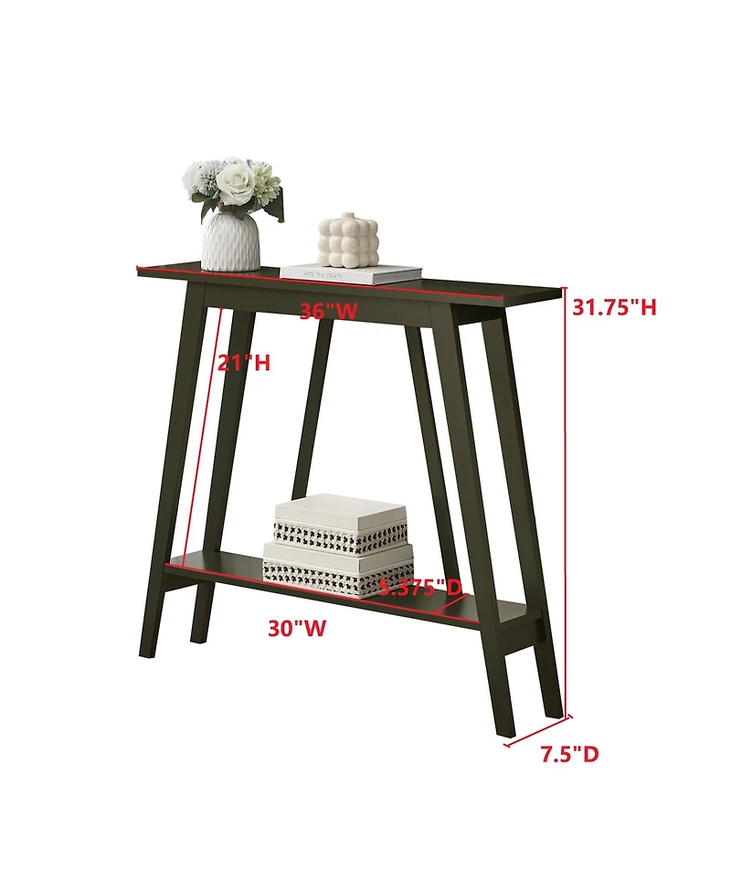 Kings Brand Furniture Conway Console Table Functional Narrow Wood Accent Entryway with Storage Shelf