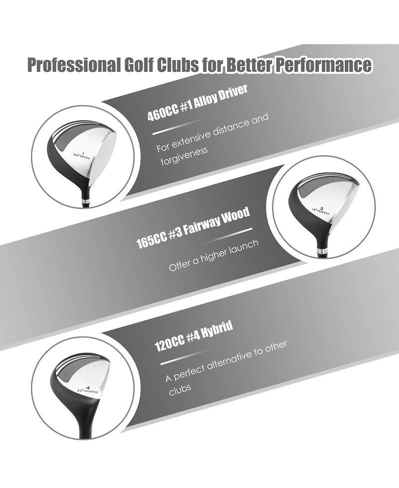 Hongge Men s Profile Complete Golf Club Package Set Includes Pieces