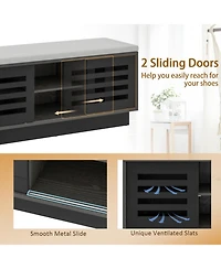 Sugift Shoe Bench with 6 Storage Compartments and 3 Adjustable Shelves