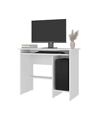 Depot E-shop Koyuk Computer Desk with Sliding Keyboard Tray, Lower Storage Shelf and Cpu Compartment