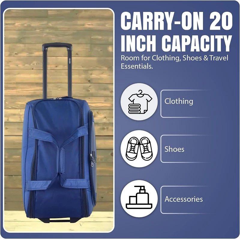 Carol 20" Lightweight Softside Rolling Duffel Bag