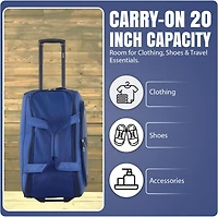 Carol 20" Lightweight Softside Rolling Duffel Bag