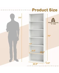 Sugift 6-Tier Bookcase with 6 Open Shelves and Anti-Toppling Kits