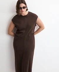 Mango Women's Draped Detail Midi-Dress