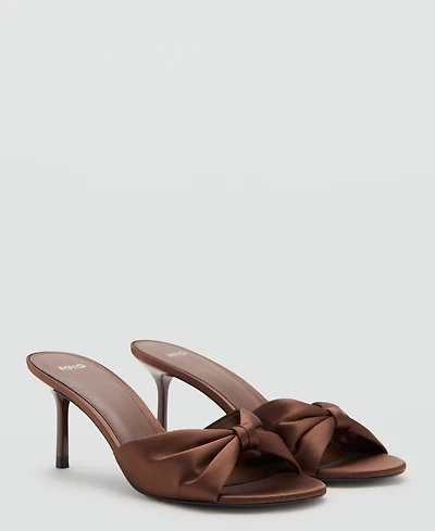 Mango Women's Satin-Finish Bow Sandals