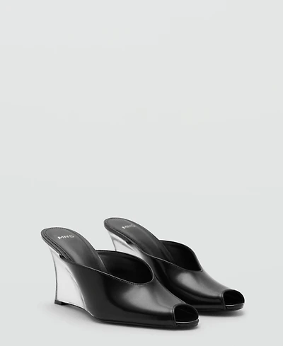 Mango Women's Combined Leather Wedge Shoes