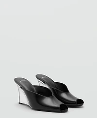 Mango Women's Combined Leather Wedge Shoes