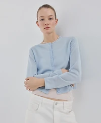 Mango Women's Fine-Knit Straight-Fit Cardigan