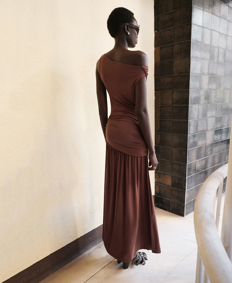 Mango Women's Gathered Body Asymmetrical Dress