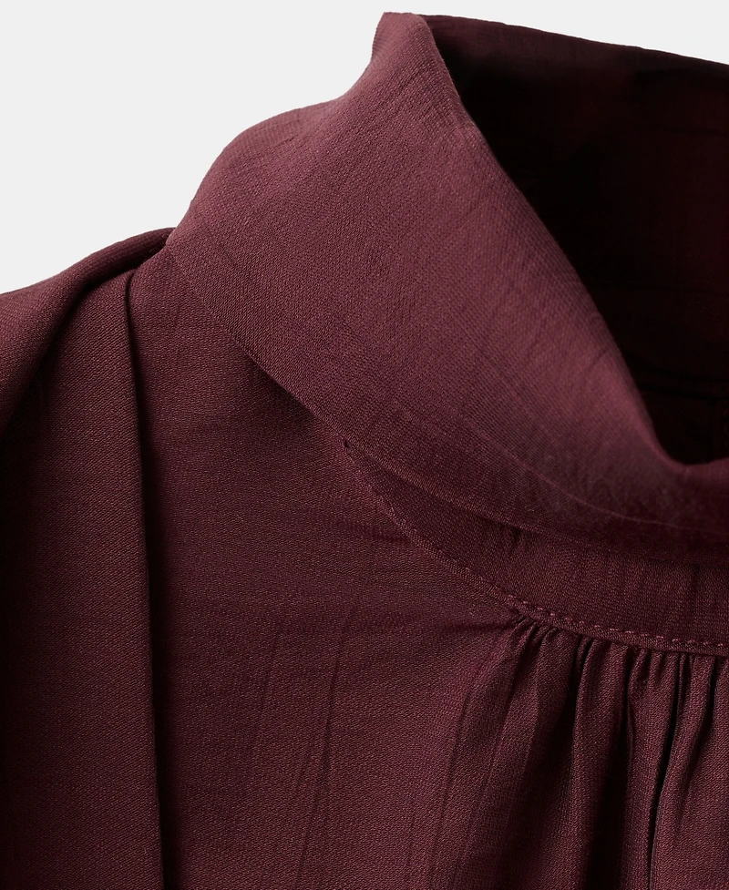 Mango Women's Scarf Collar Long-Sleeve Blouse