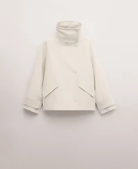 Mango Women's Pockets Funnel Neck Parka