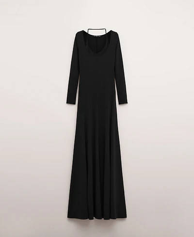 Mango Women's Combined Fine-Knit Collar Dress