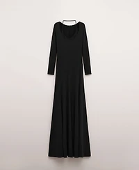 Mango Women's Combined Fine-Knit Collar Dress