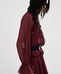 Mango Women's Long Ruffled Dress