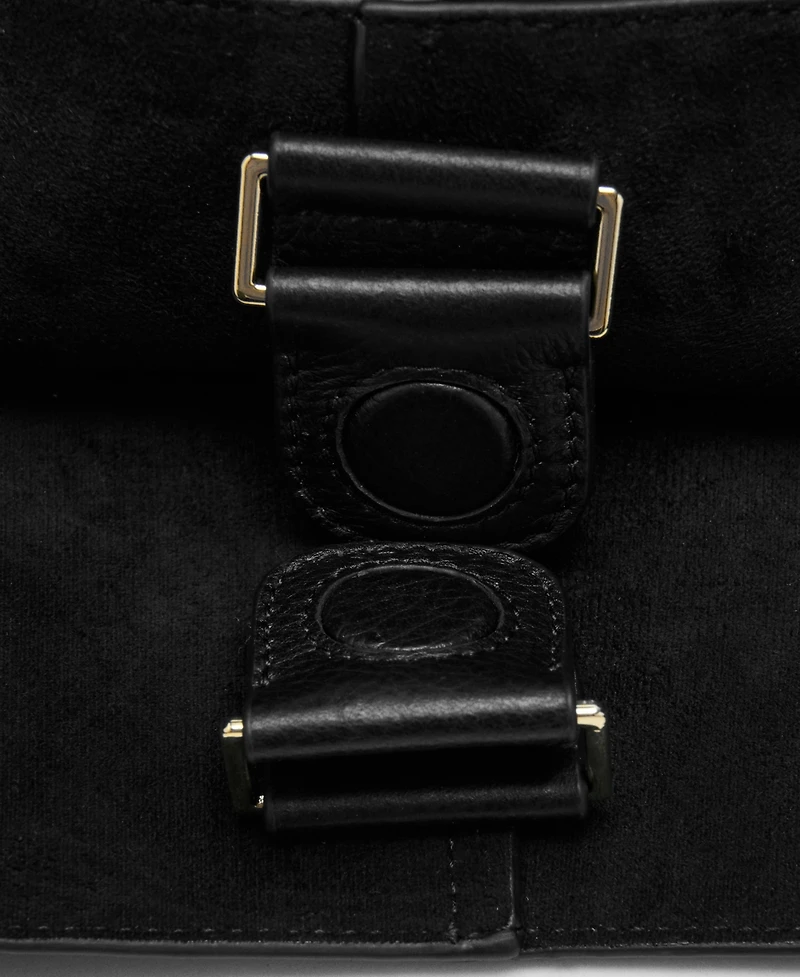 Mango Women's Stitching Detail Leather Shoulder Bag