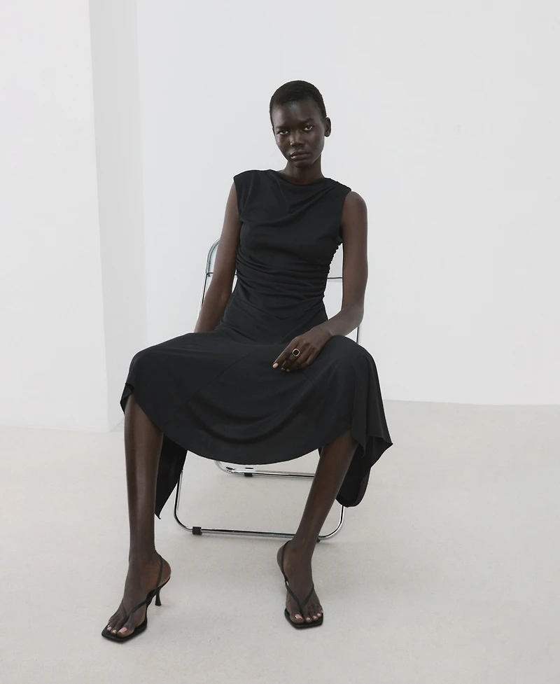 Mango Women's Asymmetrical Flared Dress