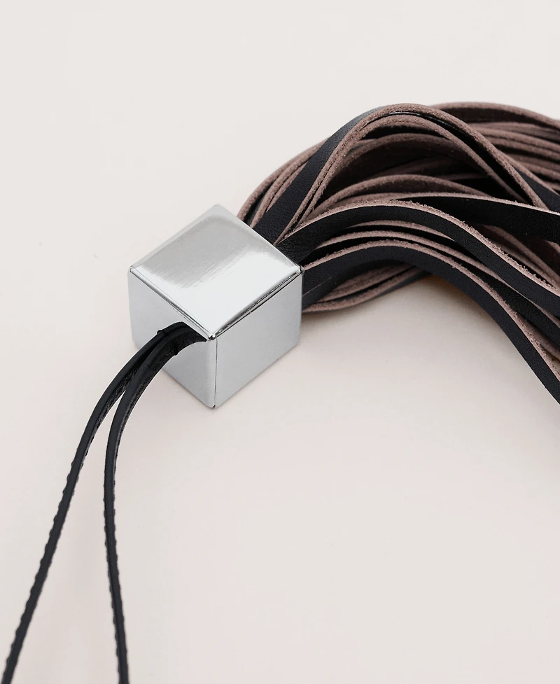 Mango Women's Leather Fringe Keychain