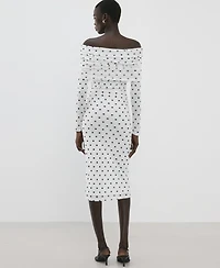 Mango Women's Polka-Dot Strapless Dress