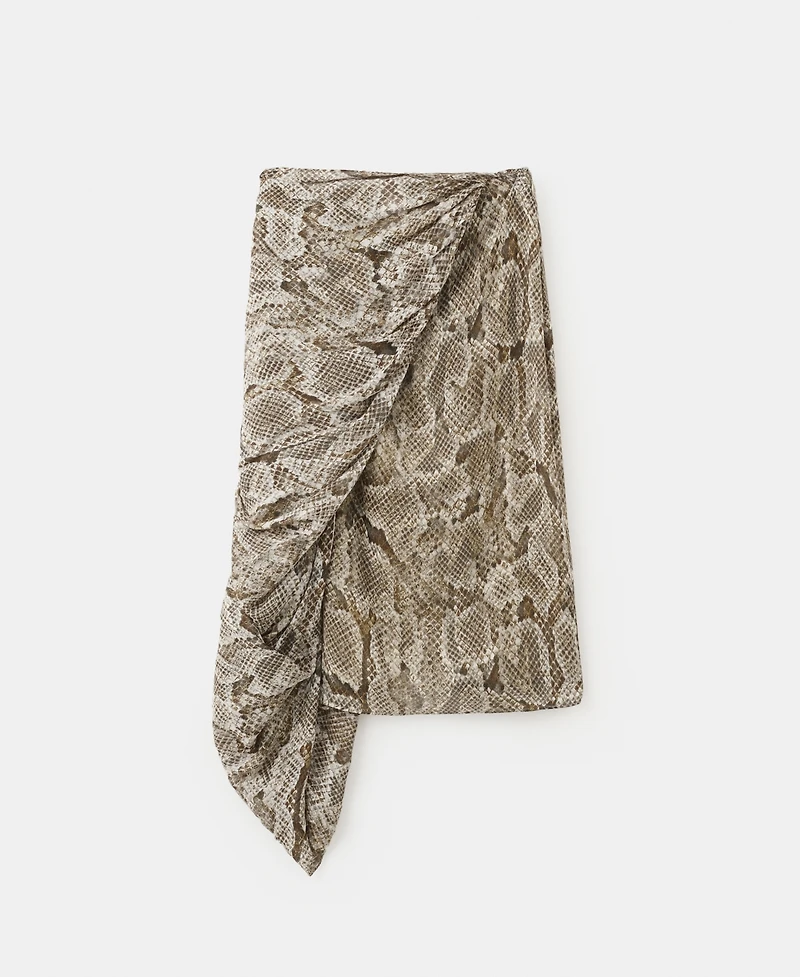 Mango Women's Animal-Print Midi-Skirt
