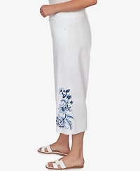 Ruby Rd. Plus Embroidered Hem Denim Capri Pants