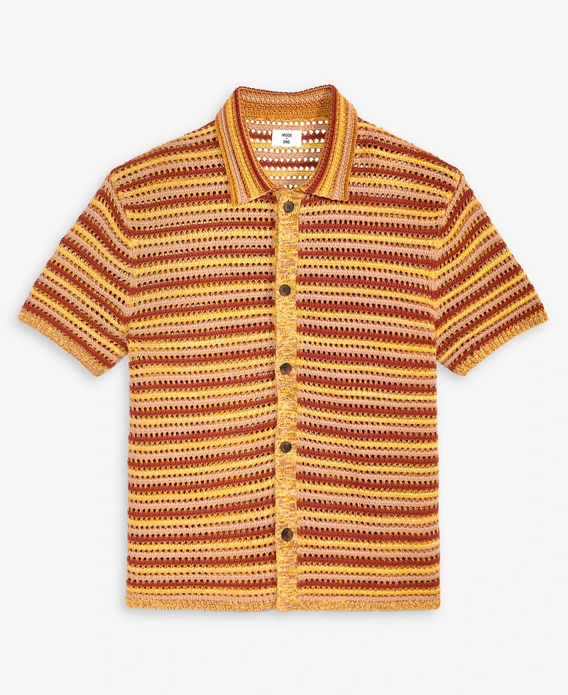 Mode of One Men's Relaxed-Fit Short-Sleeve Polo Sweater Shirt, Macy's Exclusive